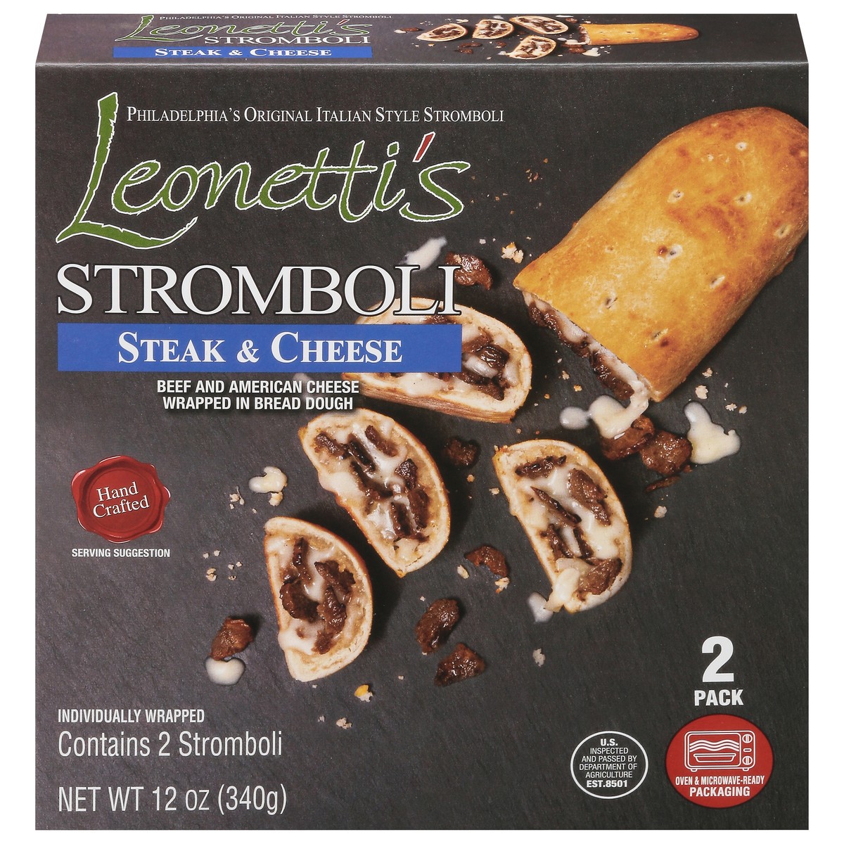 slide 9 of 14, Leonettis 2 Pack Steak & Cheese Stromboli 2 ea, 2 ct