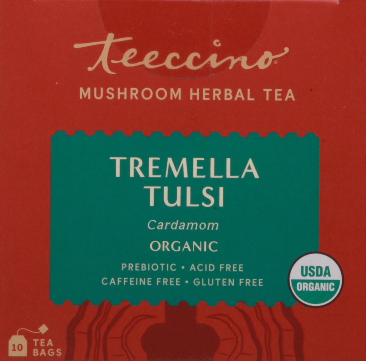 slide 7 of 14, Teeccino Tea Bags Organic Mushroom Tremella Tulsi Herbal Tea - 10 ct, 10 ct