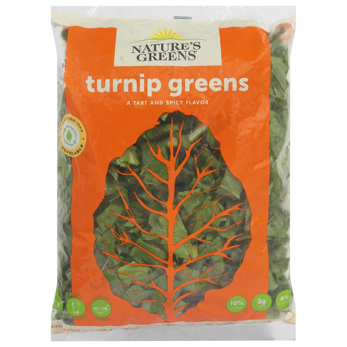 slide 1 of 12, Nature's Greens Turnip Greens 16 oz, 1 lb