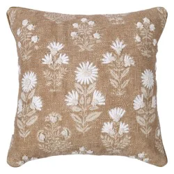 Haven + Key Ditsy Florals Decorative Throw Pillow - Natural