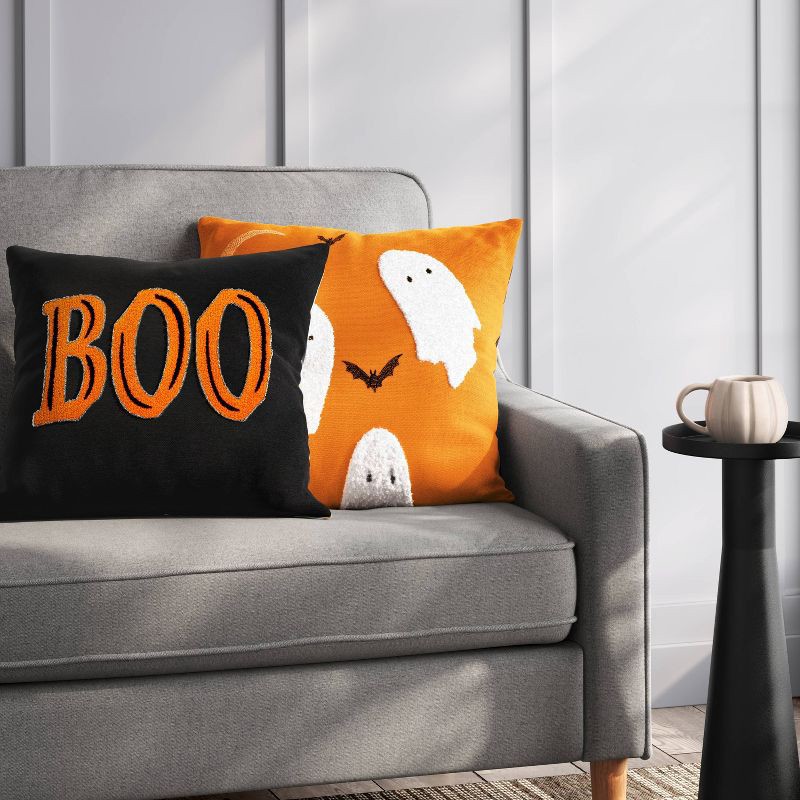 slide 2 of 4, 16" Square Reversible Ghosts Halloween Throw Pillow - Hyde & EEK! Boutique™, 1 ct