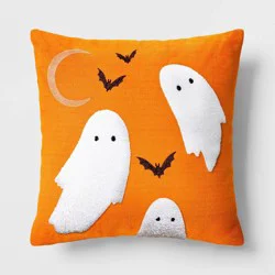 16" Square Reversible Ghosts Halloween Throw Pillow - Hyde & EEK! Boutique™