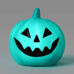 8" Lit Pumpkin Blow Mold Halloween Decorative Prop Teal - Hyde and EEK! Boutique™: Modern Indoor Plastic Decor