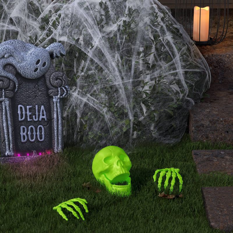 slide 2 of 3, 14' Stretchy Spiderweb Halloween Decorative Prop White - Hyde and EEK! Boutique™: Indoor Outdoor Decor, 1 ct