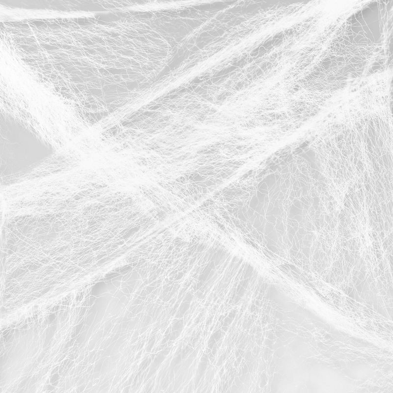 slide 3 of 3, 14' Stretchy Spiderweb Halloween Decorative Prop White - Hyde and EEK! Boutique™: Indoor Outdoor Decor, 1 ct