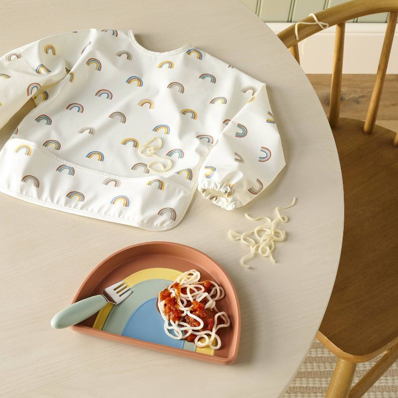 slide 2 of 6, Long Sleeve Bib - Rainbow - Cloud Island™, 1 ct