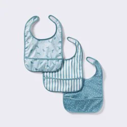Water-Resistant Bibs - 3pk - Whales/Stripes/Dots - Cloud Island™