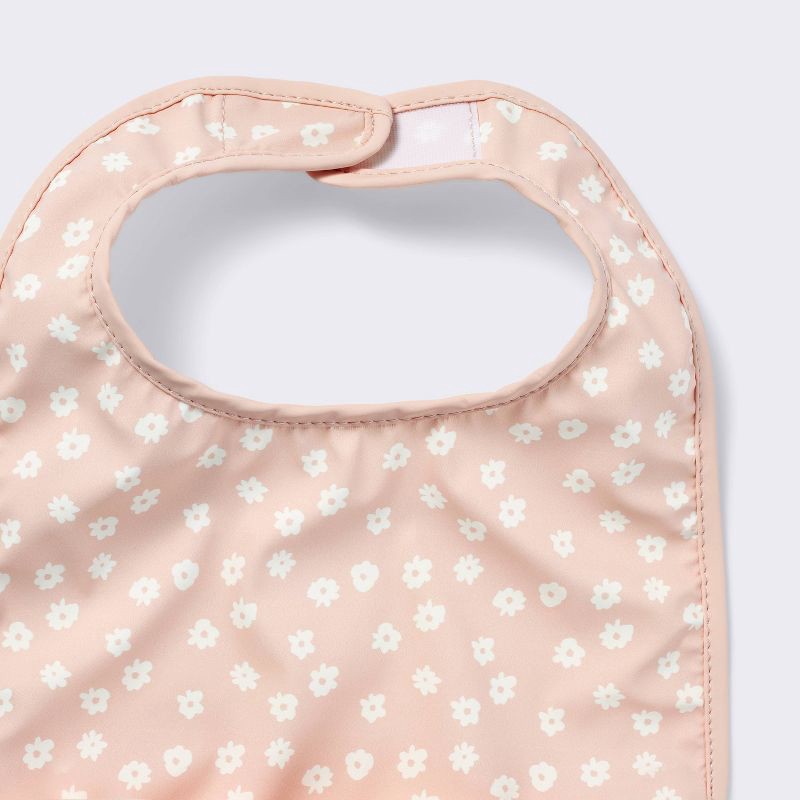 slide 3 of 4, Water Resistant Bibs - 3pk - Floral/Checkerboard - Cloud Island™, 3 ct