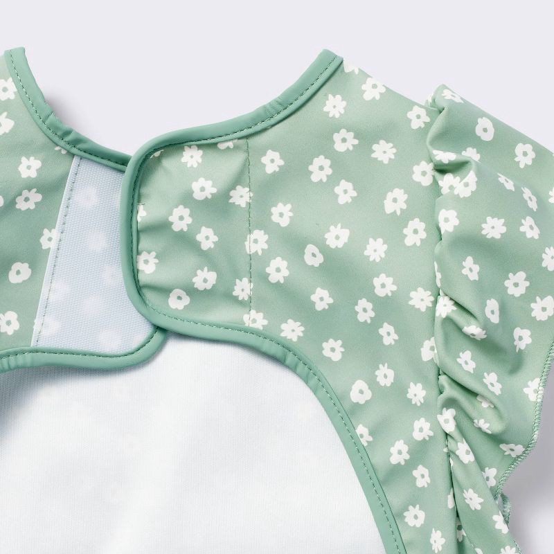 slide 3 of 4, Short Sleeve Bib - Floral Ruffle - Cloud Island™, 1 ct