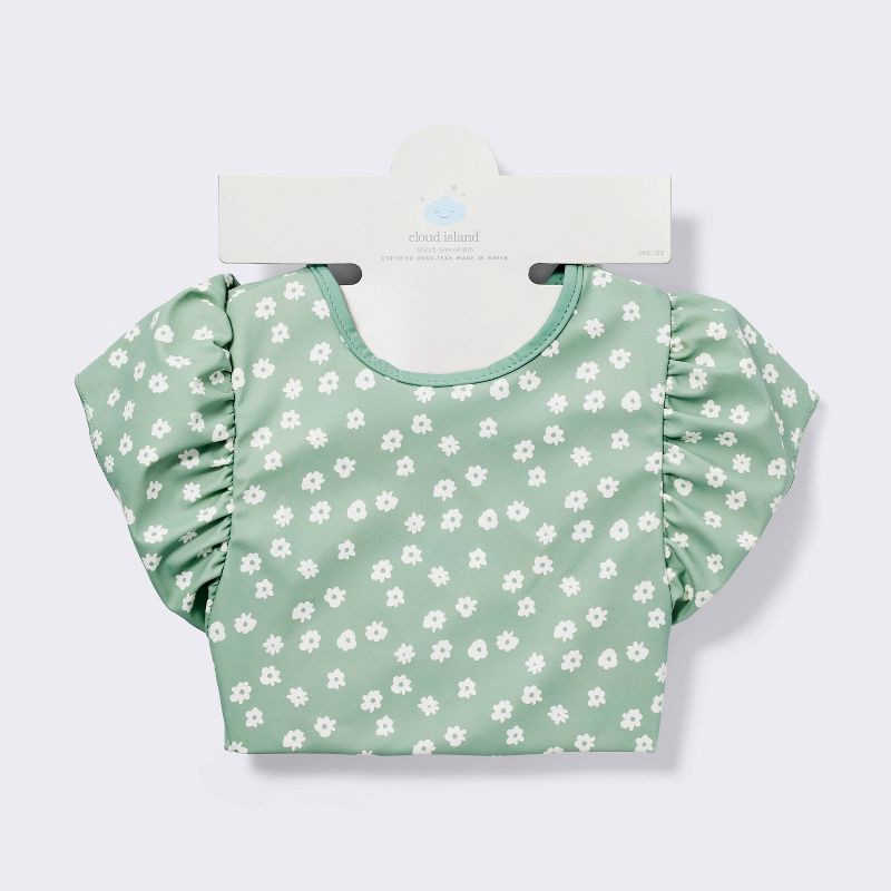 slide 4 of 4, Short Sleeve Bib - Floral Ruffle - Cloud Island™, 1 ct