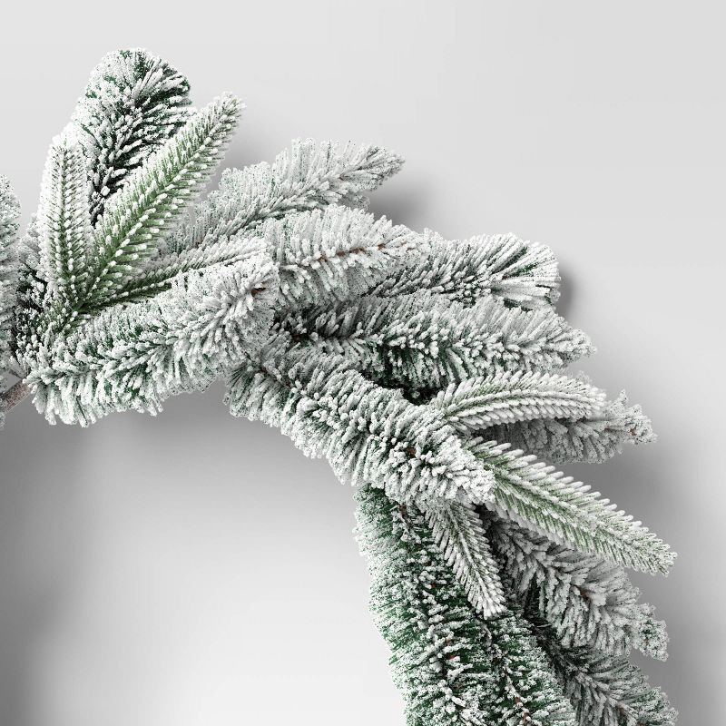 slide 3 of 3, 20" Flocked Pine Artificial Christmas Wreath - Wondershop™, 1 ct