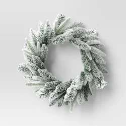20" Flocked Pine Artificial Christmas Wreath - Wondershop™