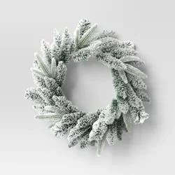 20" Flocked Pine Artificial Christmas Wreath - Wondershop™