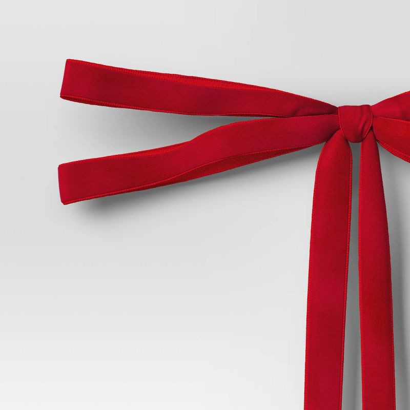 slide 3 of 3, 4ct Faux Velvet Fabric Christmas Decorative Bow Red - Wondershop™, 4 ct