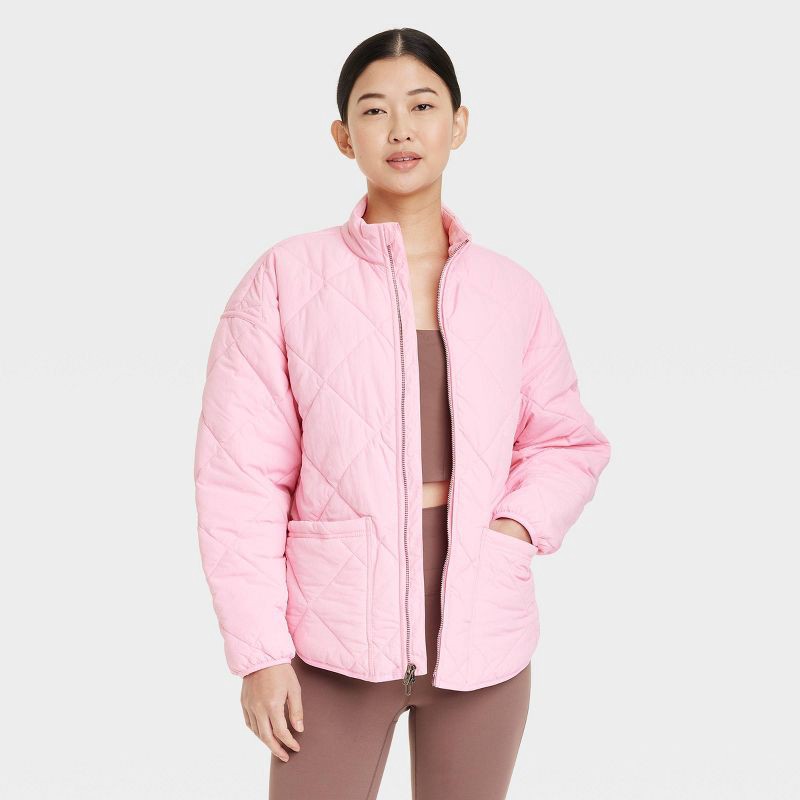 MACHATT puffer shirt ピンク Women's Quilted Puffer Jacket - All in Motion Pink XL | Shipt