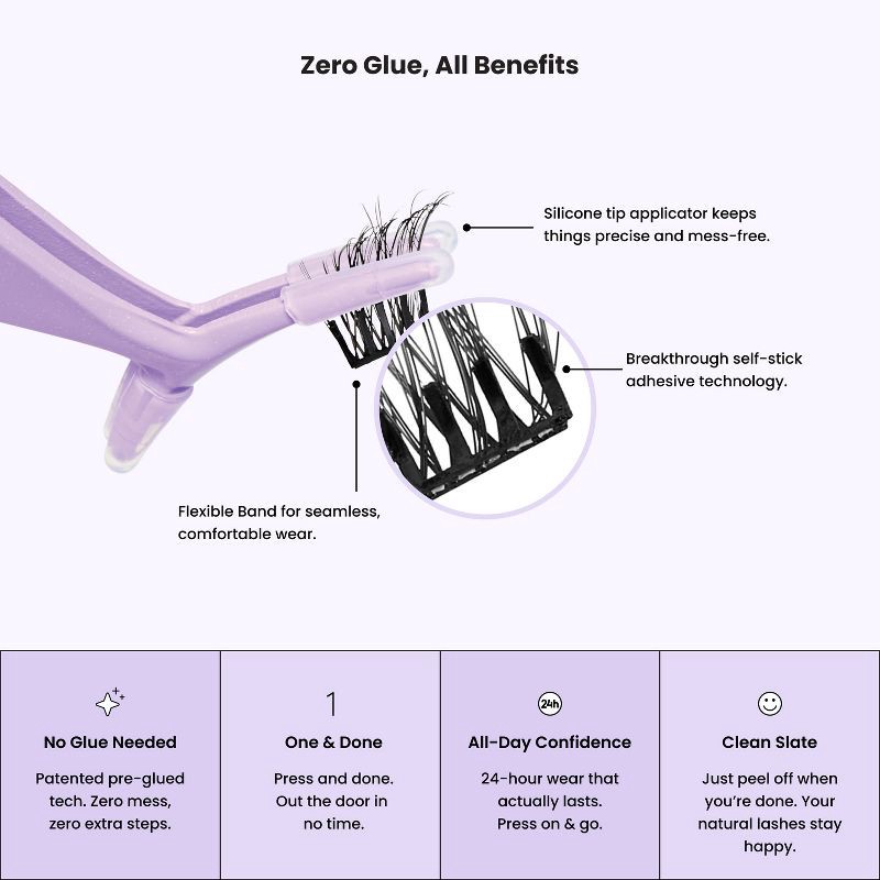 slide 6 of 14, KISS Products imPRESS Press-On Self Adhesive Eyelashes - Voluminous - 20ct, 20 ct