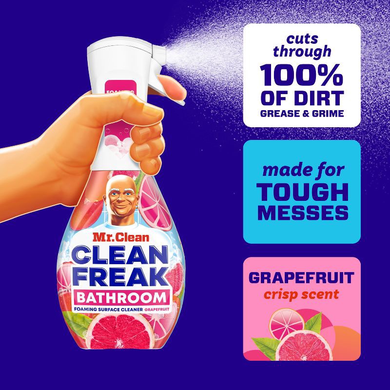 slide 2 of 10, Mr. Clean Clean Freak Grapefruit Bathroom Foaming Surface Cleaner - 16 fl oz, 16 fl oz