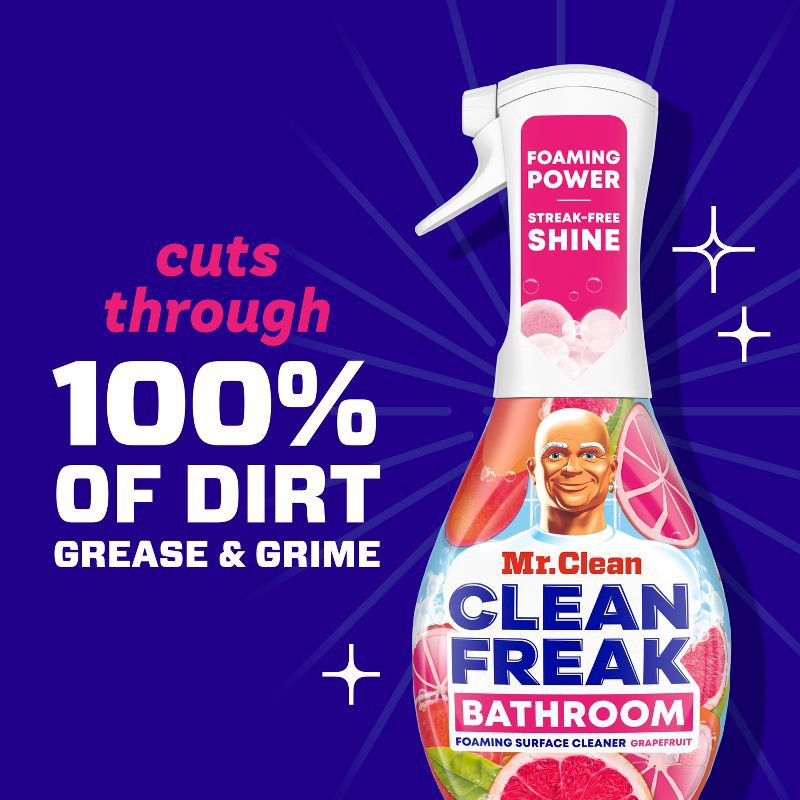 slide 8 of 10, Mr. Clean Clean Freak Grapefruit Bathroom Foaming Surface Cleaner - 16 fl oz, 16 fl oz