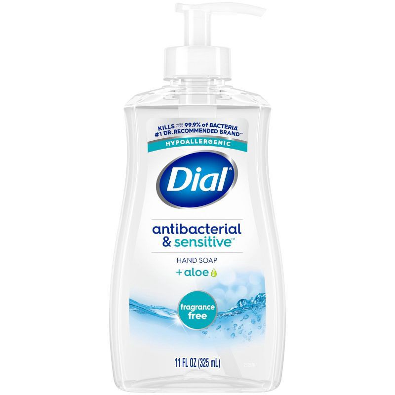 slide 1 of 10, Dial Antibacterial & Sensitive Gel Hand Soap - Fragrance Free - 11 fl oz, 11 fl oz