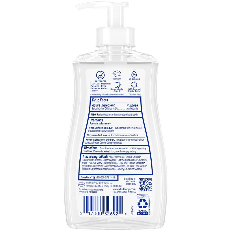 slide 9 of 10, Dial Antibacterial Sensitive Hand Soap - Fragrance Free - 11 fl oz, 11 fl oz