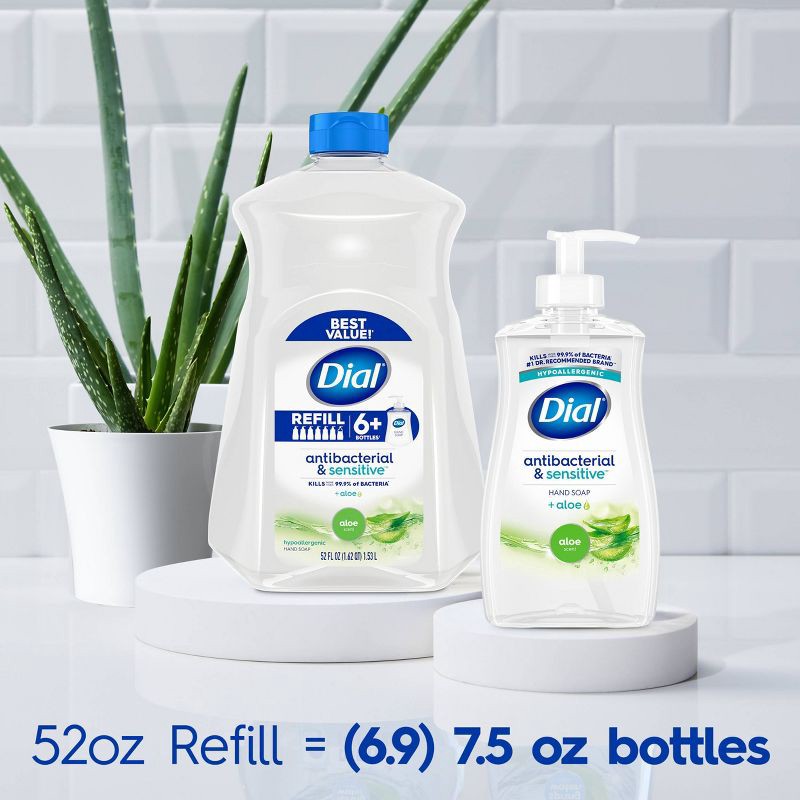 slide 5 of 11, Dial Antibacterial Sensitive Hand Soap Gel Refill - Aloe - 52 fl oz, 52 fl oz