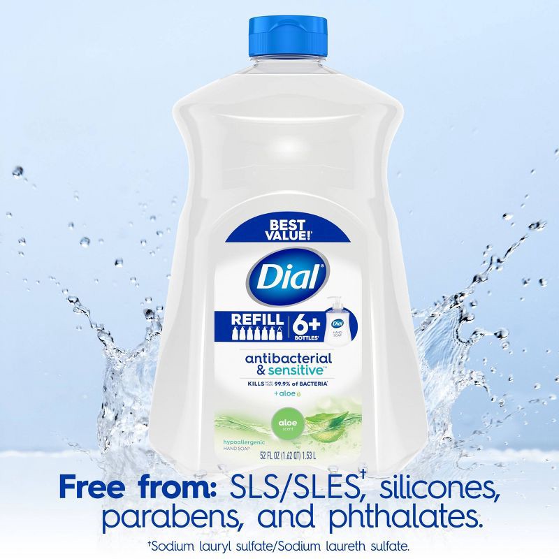 slide 6 of 11, Dial Antibacterial Sensitive Hand Soap Gel Refill - Aloe - 52 fl oz, 52 fl oz