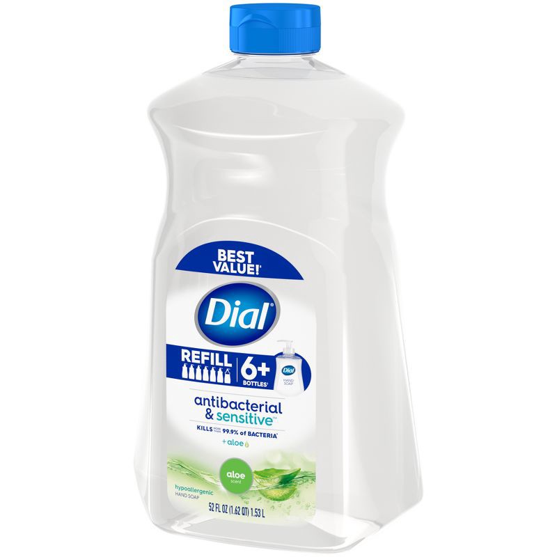 slide 11 of 11, Dial Antibacterial Sensitive Hand Soap Gel Refill - Aloe - 52 fl oz, 52 fl oz