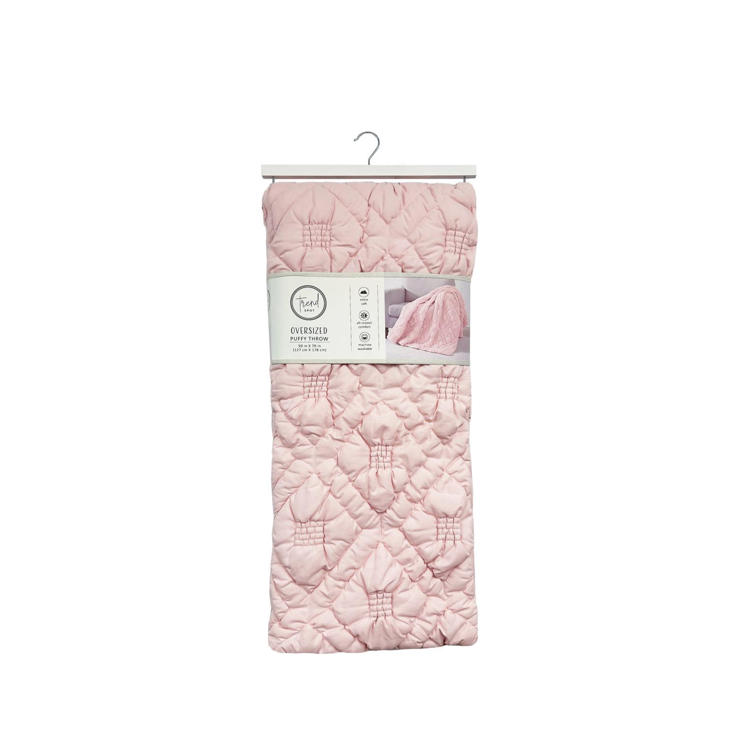 slide 1 of 4, Trend Spot Puffy Throw - Pink, 1 ct