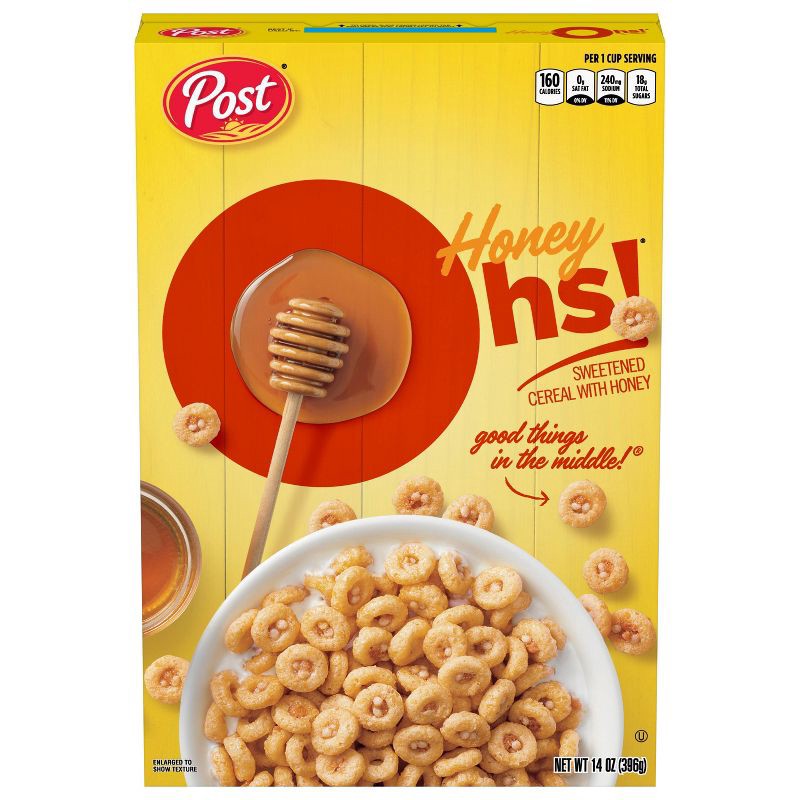 slide 1 of 3, Post Honey Oh's Cereal - 14oz, 14 oz