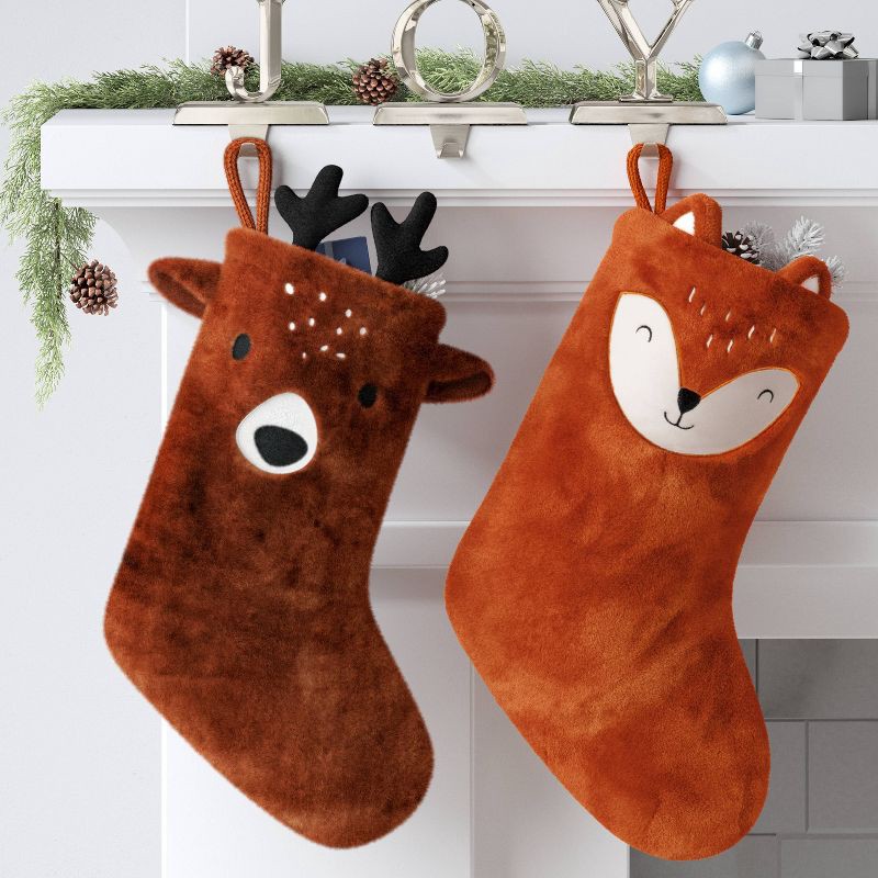slide 2 of 3, 20" Fox Character Christmas Stocking - Wondershop™, 1 ct