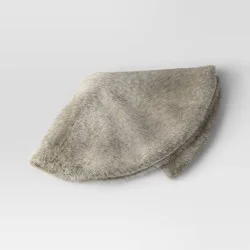 48" Faux Fur Christmas Tree Skirt Gray - Wondershop™