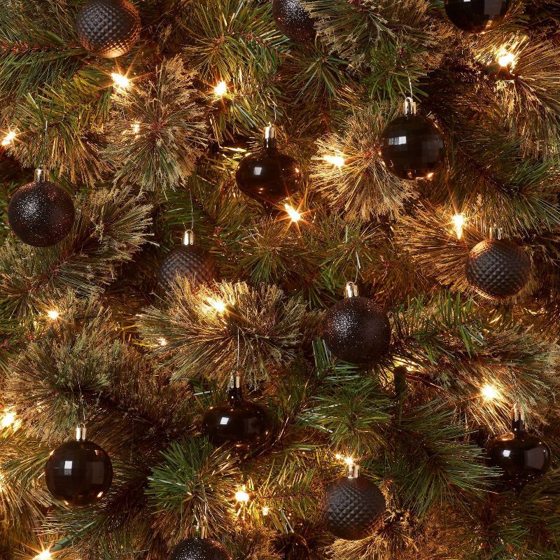 slide 2 of 3, 20pc Shatter-Resistant Christmas Tree Ornament Set Black - Wondershop™: Holiday Decor, Indoor Use, Plastic, 2" Size, 20 ct