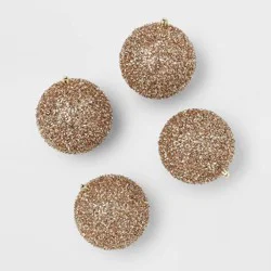 9pc Christmas Tinsel Ball Ornament Set Gold - Wondershop™