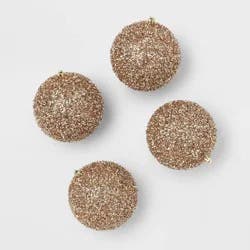 9pc Christmas Tinsel Ball Ornament Set Gold - Wondershop™