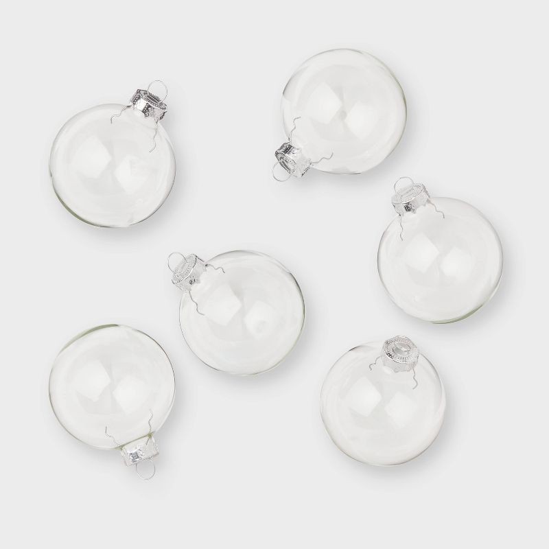 slide 1 of 3, 9pc Glass Round Christmas Tree Ornament Set Clear - Wondershop™, 9 ct