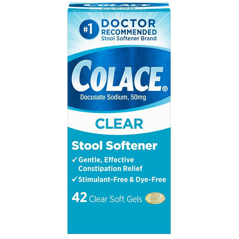 slide 1 of 4, Colace Clear Soft Gels - 42ct, 42 ct