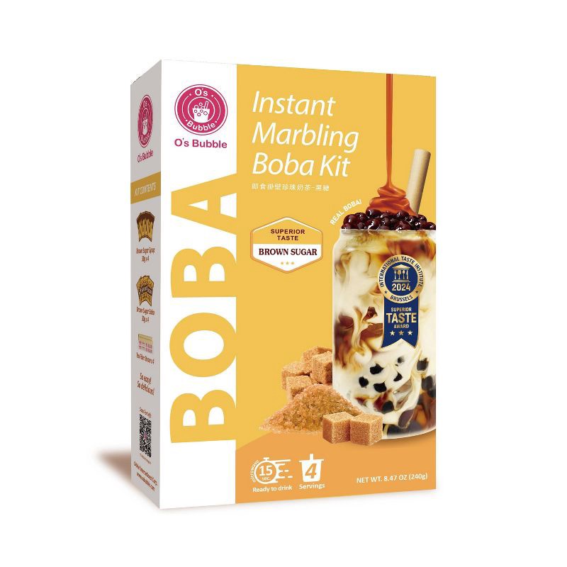 slide 1 of 8, O's Bubble Instant Marbling Boba Kit 4C-Brown Sugar - 8.47oz, 8.47 oz