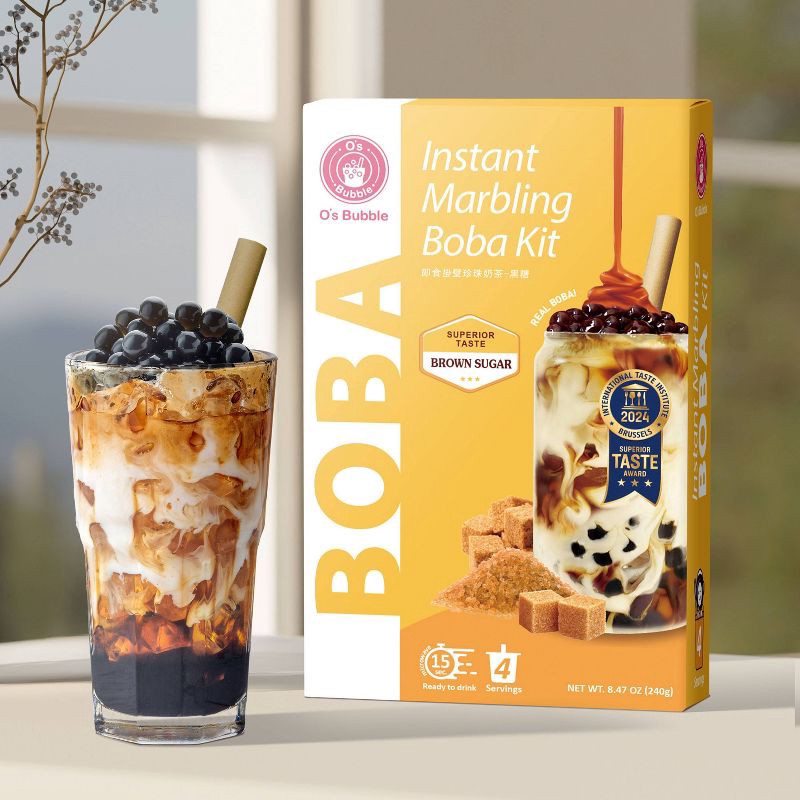 slide 8 of 8, O's Bubble Instant Marbling Boba Kit 4C-Brown Sugar - 8.47oz, 8.47 oz