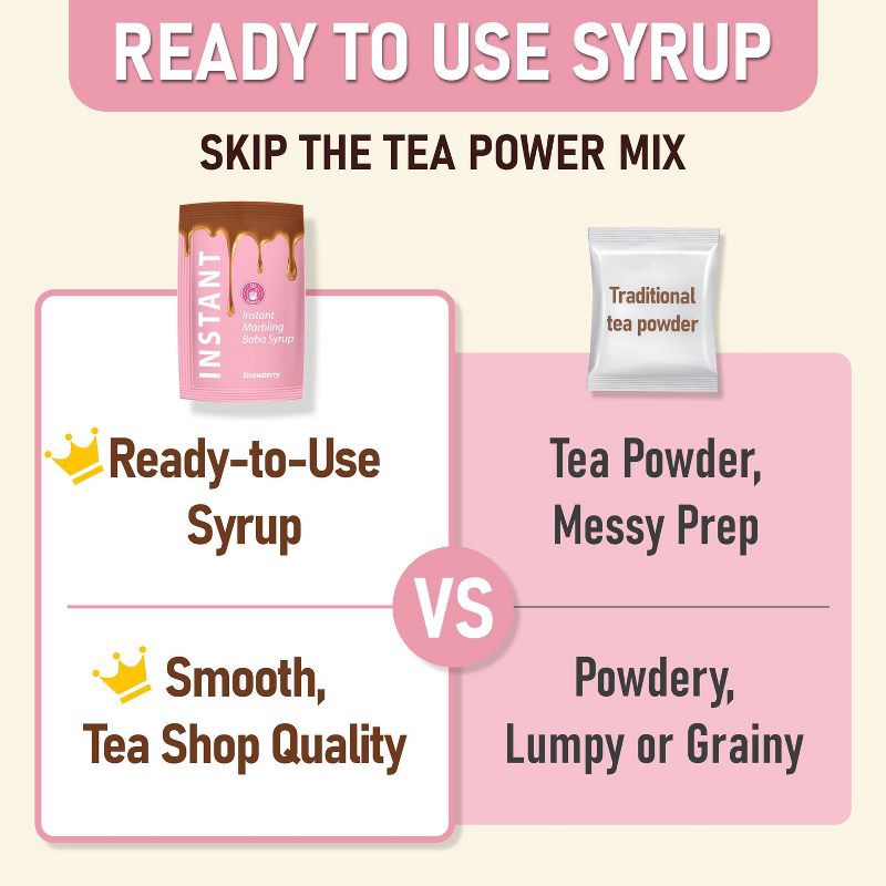 slide 3 of 8, O's Bubble Instant Marbling Boba Kit 4C-Strawberry - 8.47oz, 8.47 oz