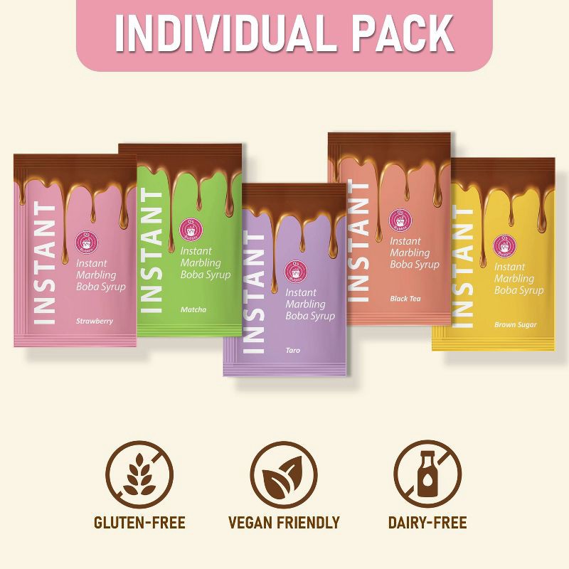 slide 4 of 8, O's Bubble Instant Marbling Boba Kit 4C-Strawberry - 8.47oz, 8.47 oz