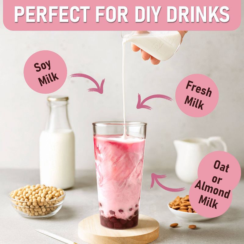 slide 7 of 8, O's Bubble Instant Marbling Boba Kit 4C-Strawberry - 8.47oz, 8.47 oz