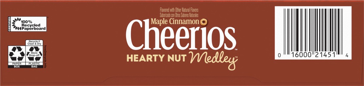 slide 10 of 12, Cheerios Hearty Nut Medley Breakfast Cereal, Maple Cinnamon, Made with Whole Grain, Large Size, 14.7 oz, 14.7 oz