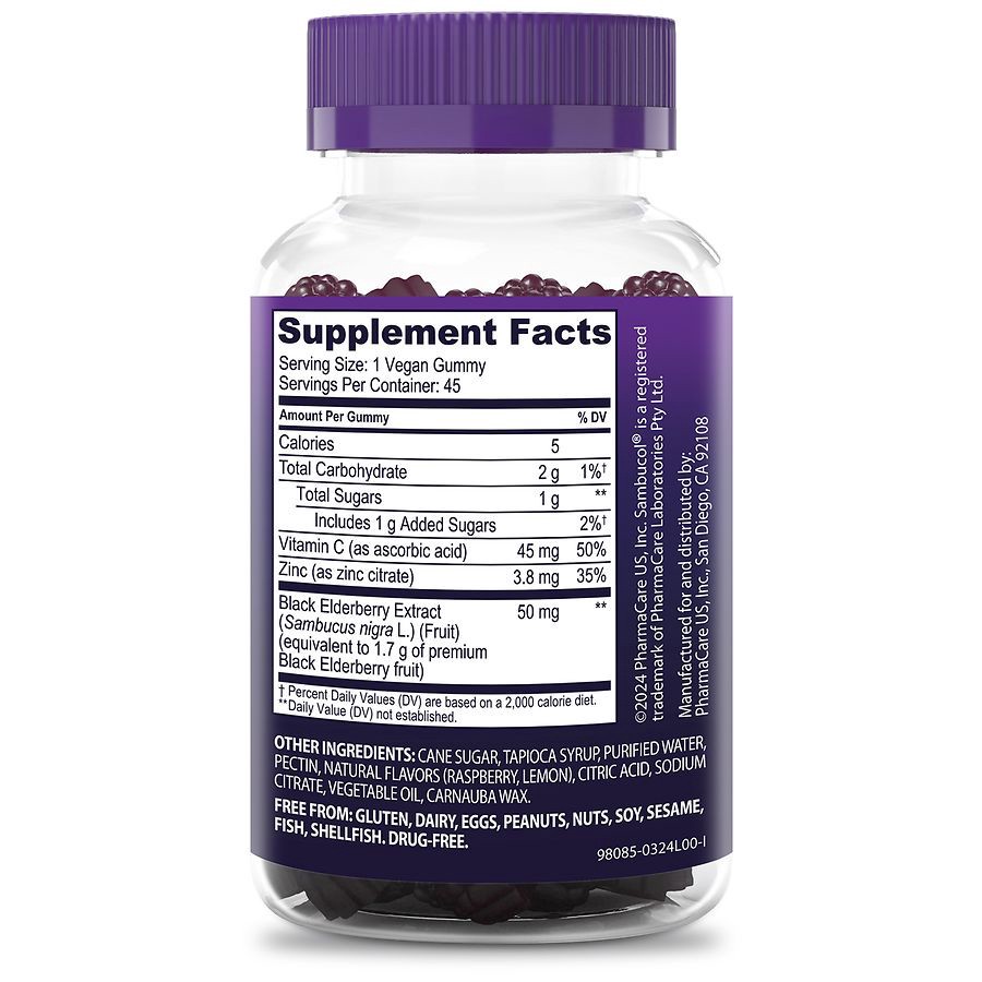 slide 4 of 5, Sambucol Immune Gummies Advanced Black Elderberry 45 Gummies, 45 ct