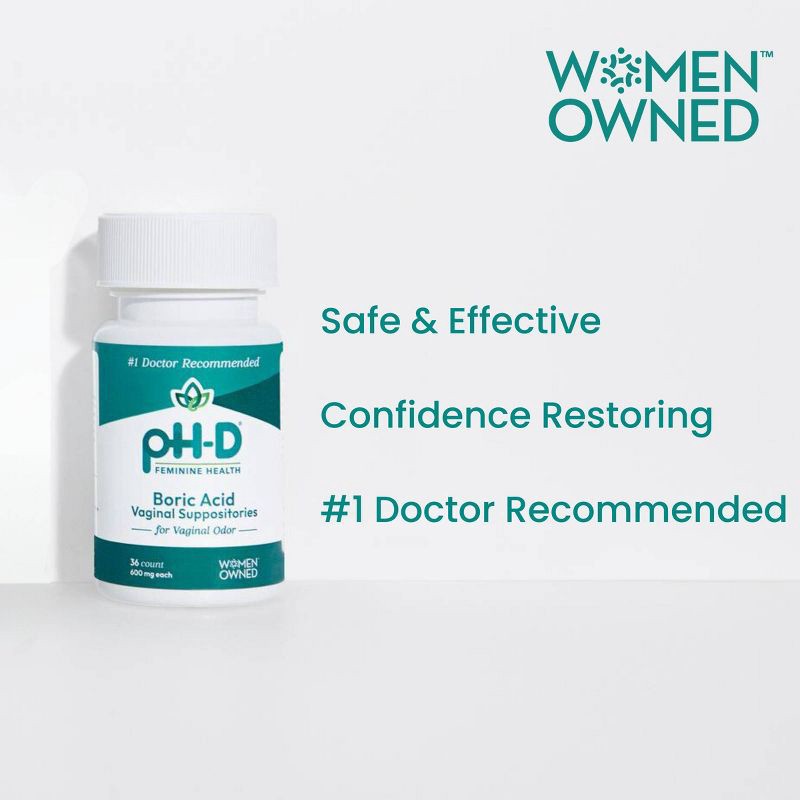 slide 4 of 8, pH-D Feminine Health Boric Acid Vaginal Suppositories - 36ct, 36 ct