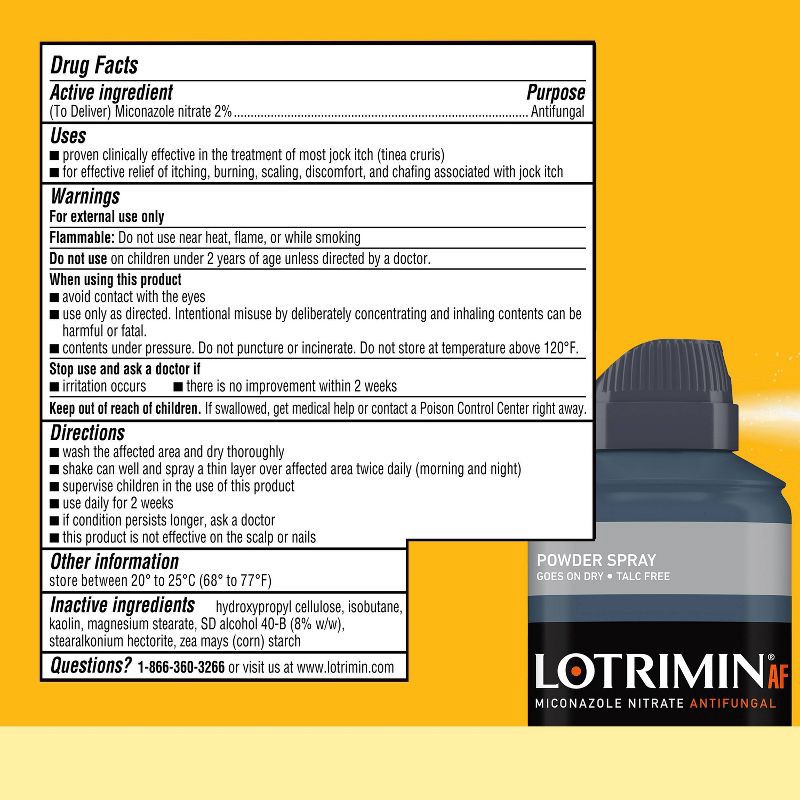 slide 11 of 12, Lotrimin AF Jock Itch Antifungal Powder Spray - 4.6oz, 4.6 oz