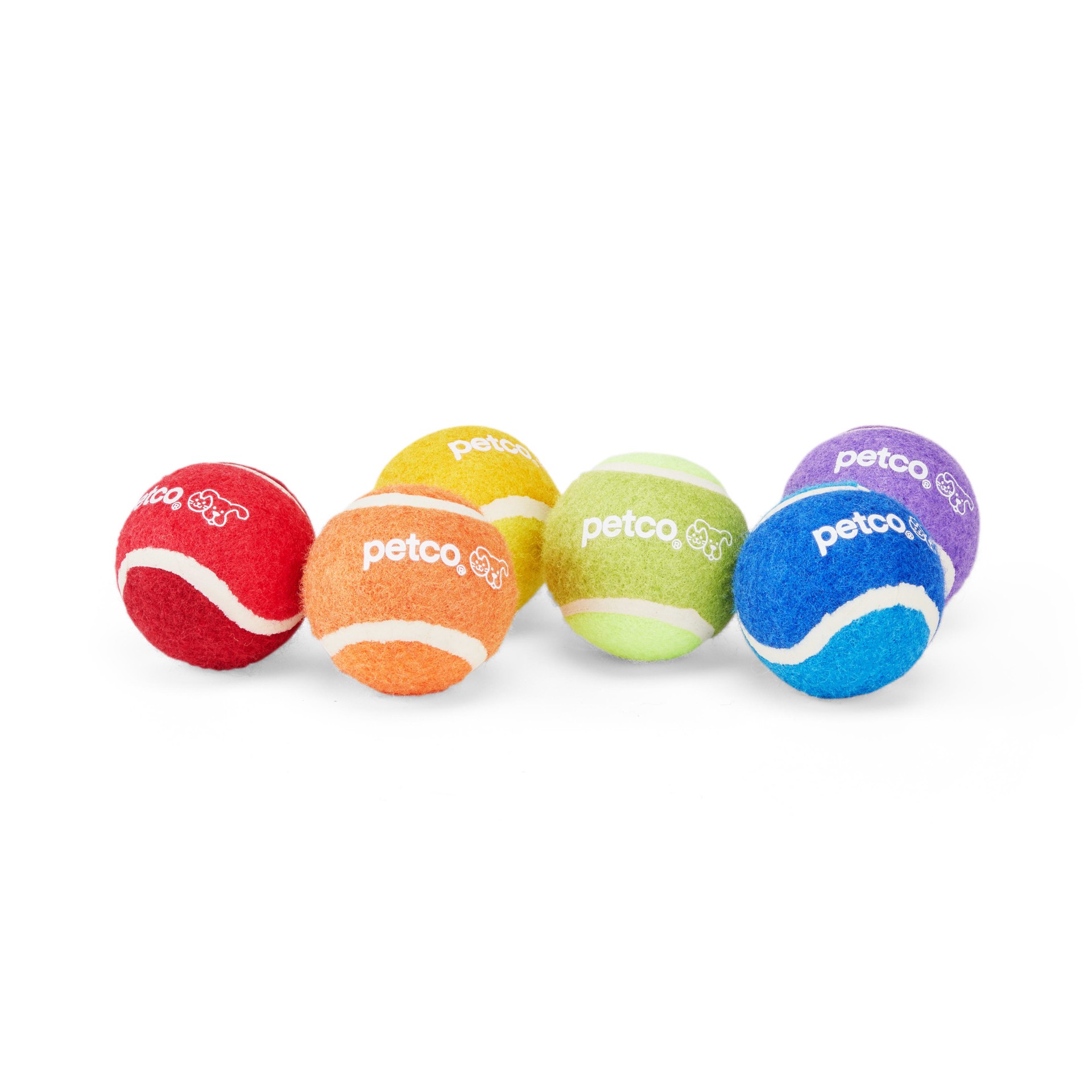 slide 1 of 1, YOULY Rainbow Tennis Balls Dog Toy, MED