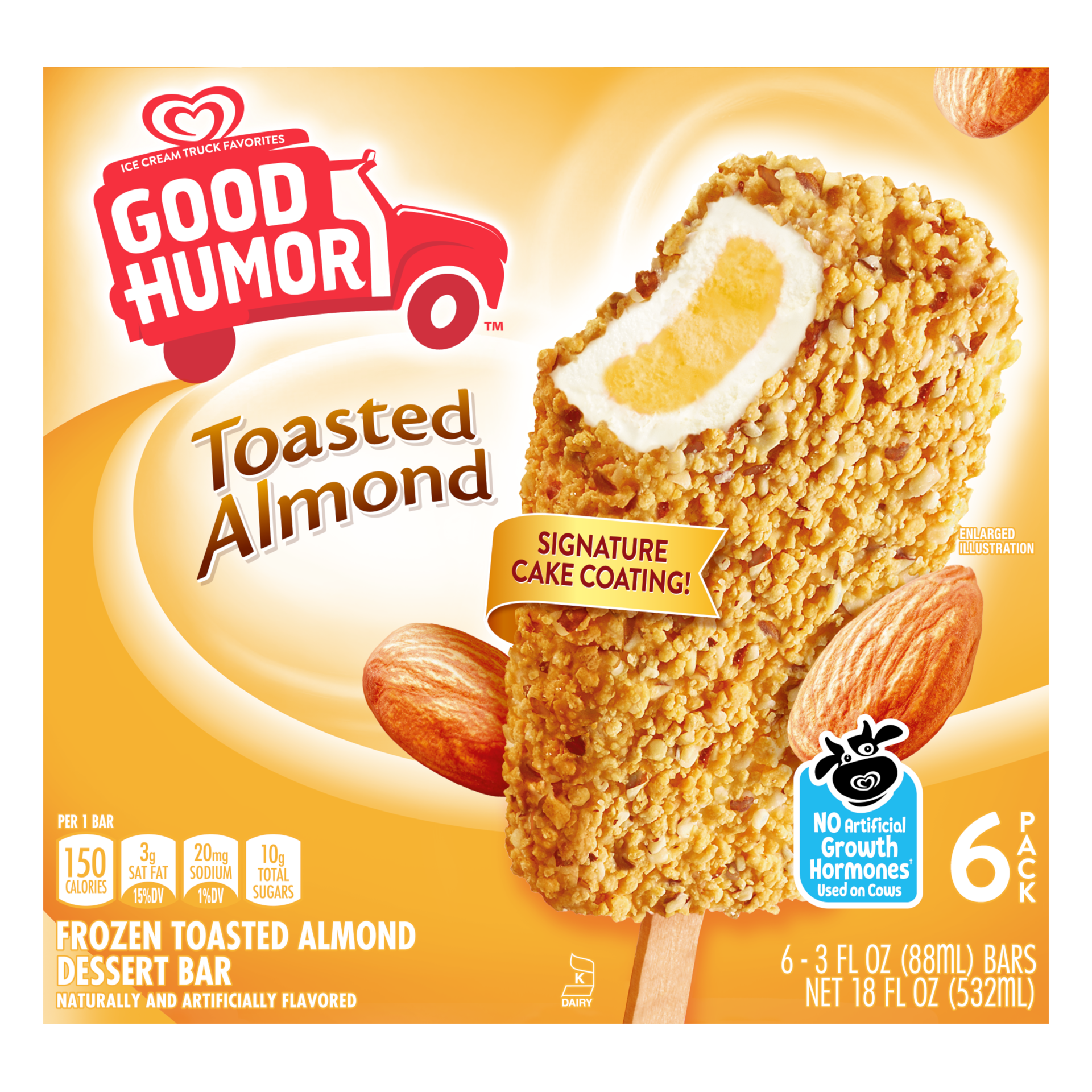 slide 3 of 4, Good Humor Toasted Almond Ice Cream Bar Toasted Almond, 6 ct, 6 ct