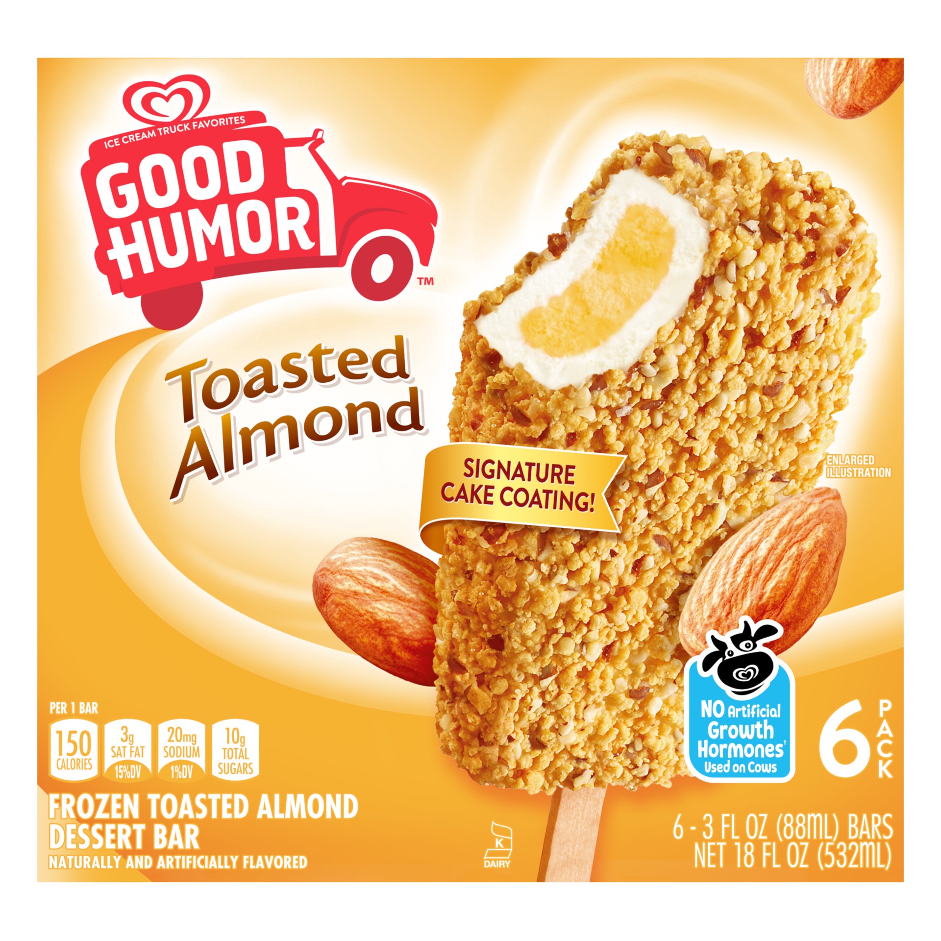 slide 1 of 4, Good Humor Toasted Almond Ice Cream Bar Toasted Almond, 6 ct, 6 ct