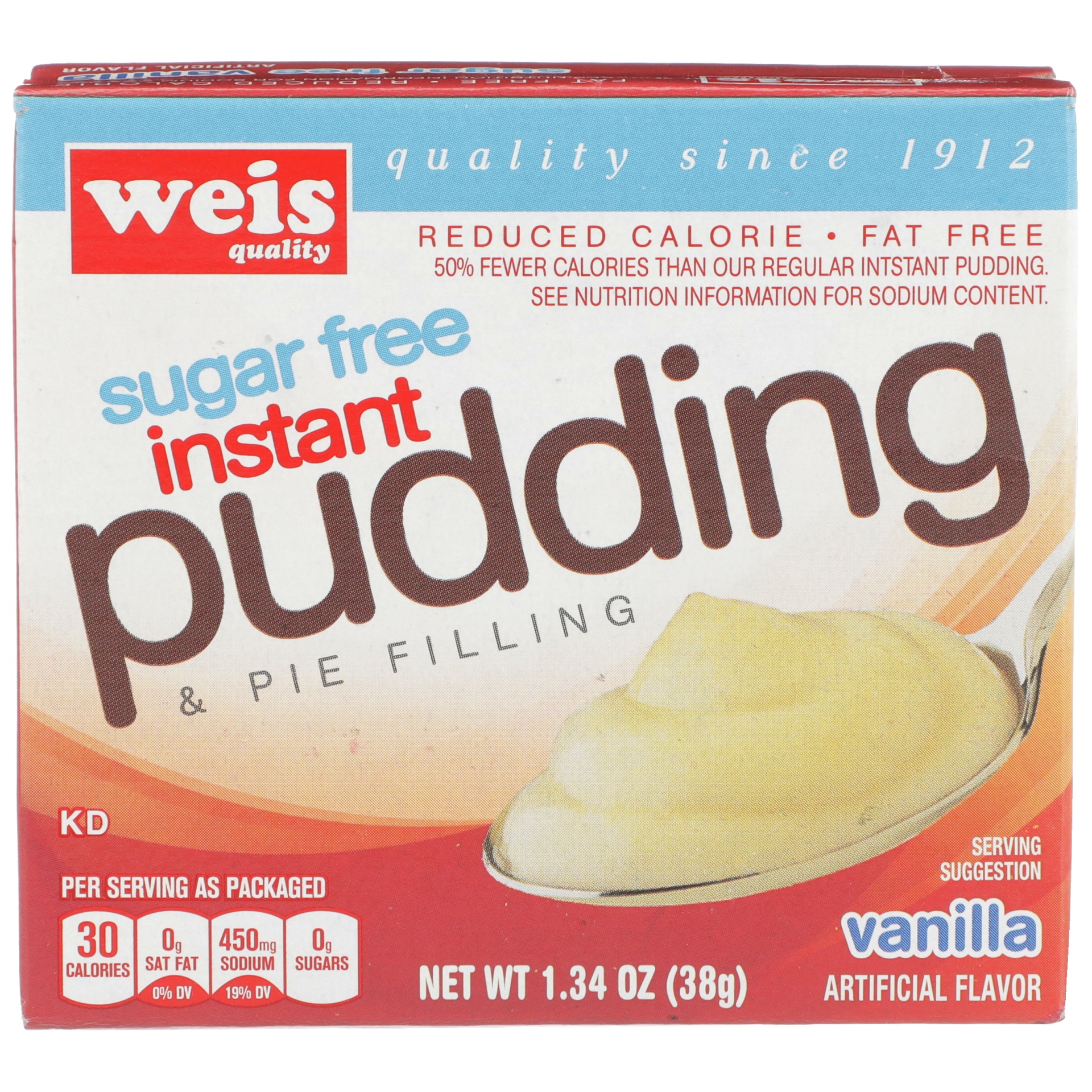 slide 1 of 6, Weis Quality Sugar Free Instant Vanilla Flavored Instant Pudding and Pie Filling, 1.34 oz