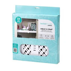 LockerMate Adjust Shelf Locker: Adjustable Plastic Shelf Organizer for Books, White, Utility Storage, 10 lb Capacity